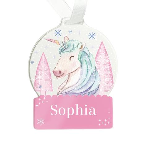 Personalised Unicorn Acrylic Snowglobe Decoration £9.99